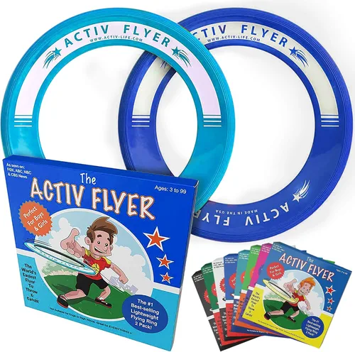 Vista 8 de Activ Life Kid’s Flying Rings (2 Pack) They Fly Straight & Don’t Hurt, 80% Lighter Than Standard Rings - Replace Screen Time with Healthy Family Fun