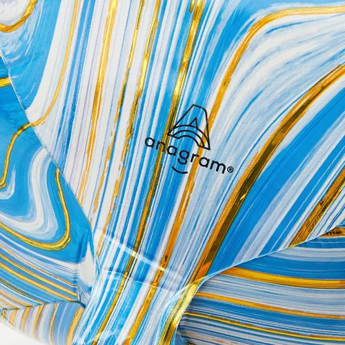 Vista 3 de amscan Globo anagrama de papel de aluminio de mármol azul Orbz de 16 pulgadas, multicolor