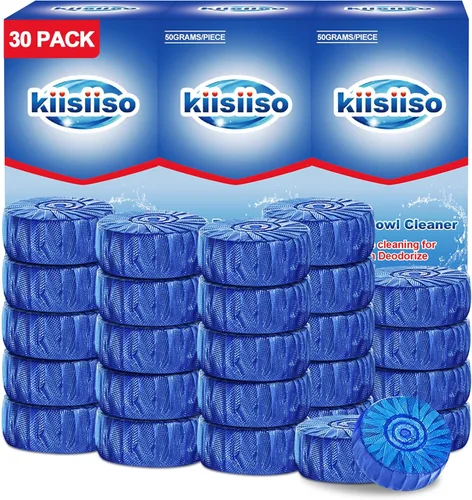 Vista 9 de KIISIISO Paquete de 18 pastillas para inodoro, limpiador automático de cuencos y tanques de disolución lenta, seguro séptico y apto para fontanería
