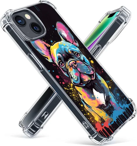 Vista 12 de Funda de protección contra caídas para iPhone 14 Plus de 6.7", oro rosa Negro Retro Juego