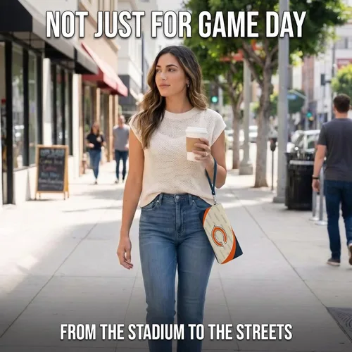 Vista 9 de Cartera organizadora NFL de cierre curvo, Azul marino Chicago Bears