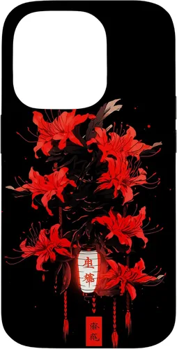 Vista 17 de iPhone 16 Red Spider Lily Funda de anime de manga estética japonesa japonesa