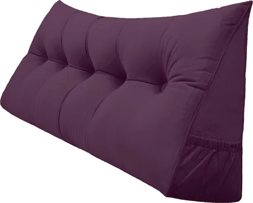 Vista 41 de Peachwell Almohada triangular de lectura para reposo en cama, cojín de refuerzo grande para cabecero, respaldo, almohada de cuña con funda extraíble