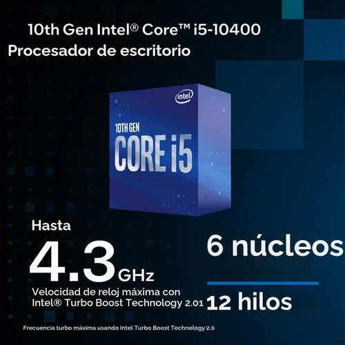 Vista 4 de Intel Core i5-10400 Procesador de escritorio 6 núcleos hasta 4.3 GHz LGA1200 (chipset Intel serie 400) 65W, número de modelo: BX8070110400
