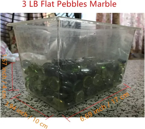 Vista 4 de Piedras planas, piedras preciosas de vidrio de 3 libras para rellenos de jarrones, dispersión de mesa de boda, decoración de rellenos de acuario
