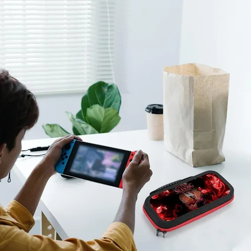 Vista 6 de Funda de transporte Hollow Game Knight Switch, funda OLED para interruptor gráfico compatible con consola y accesorios, funda protectora a prueba