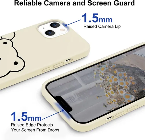 Vista 3 de JOYLAND Fundas compatibles con iPhone 11, bonito diseño de oso negro a juego, funda protectora de silicona ultra delgada con forro antiarañazos