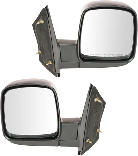 Vista 239 de TRQ Conjunto de 2 piezas de espejo lateral para conductor y pasajero, ajuste eléctrico, sin calefacción, sin memoria, color negro, compatible