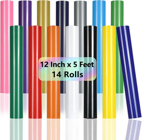 Vista 14 de TUMIYA - Rollo de vinilo para transferencia de calor (100.1 x 14.8 ft, vinilo adhesivo brillante HTV (rosa)