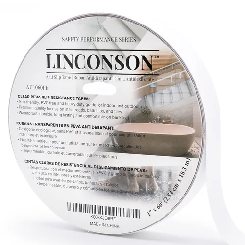 Vista 8 de linconson 1 pulgada x 20 pies, agarre transparente antideslizante para escaleras y cinta antideslizante