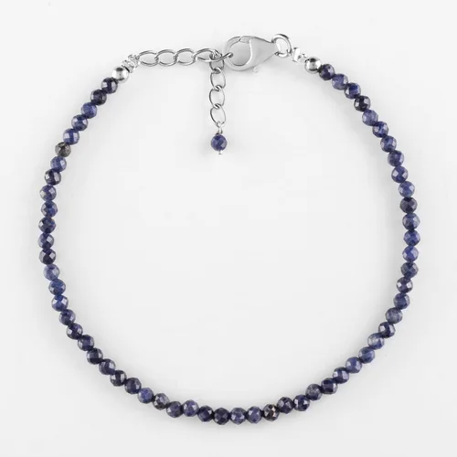 Vista 10 de InfinityGemsArt Natural Stone Beads Dainty Bracelet Jewelry for Women, Crystals and Gemstones Birthstone 925 Sterling Silver Chain 8 inch Gifts For