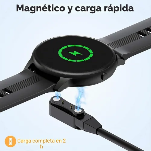 Vista 4 de Cargador universal magnético para reloj inteligente, accesorios de reloj inteligente de 2 pines de 0.157 in, cable de cargador magnético de repuesto