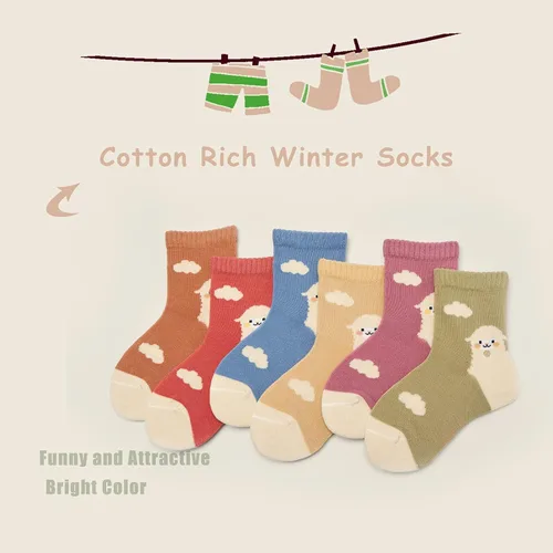 Vista 17 de Aisyee Calcetines de algodón para niños, calcetines sin costuras para niños, calcetines coloridos de cuarto de punto, paquete de 6
