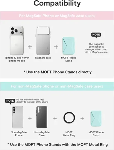 Vista 7 de MOFT Soporte magnético para cartera compatible con iPhone 17/16/15/14/13/12, ajuste de ángulo y soporte de teléfono compatible con MOVAS Magsafe