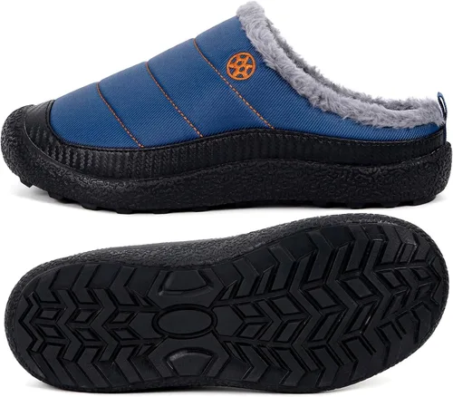 Vista 4 de Eagsouni - Pantuflas de casa para hombre con forro de piel para invierno