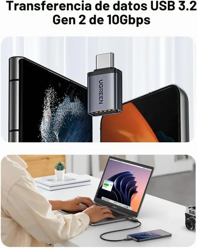 Vista 8 de UGREEN Adaptador USB C a USB A 3.2 OTG de 10 Gbps 2 unidades compatibles con iPhone 17 Pro Max Air 16 15 MacBook Air iMac iPad Galaxy Tab S9 S25