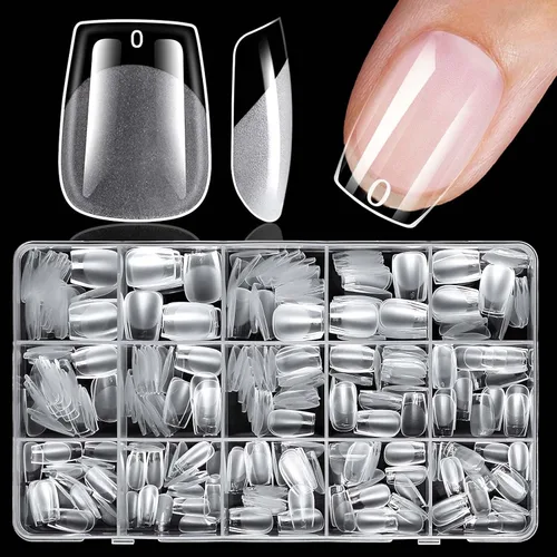 Vista 14 de 420 puntas de uñas cuadradas medianas, uñas postizas medianas
