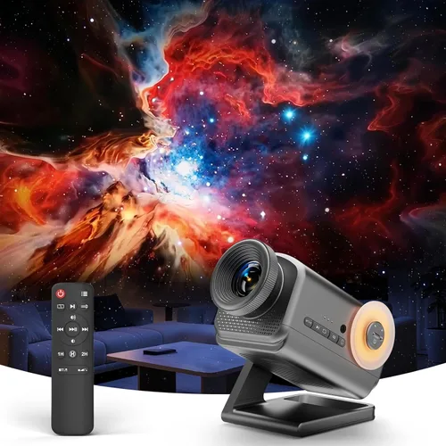 Vista 9 de Rossetta Proyector 3D, Mini Proyector de Galaxia HD 3D con Altavoz Bluetooth y Control Remoto, Temporizador de 1/2H, 60 Temas, Luz Nocturna