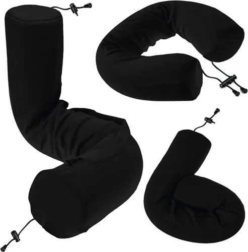 Vista 8 de Dot&Dot Almohada de viaje de espuma viscoelástica para aviones - Almohada de viaje para dormir - Almohada de avión para soporte de cuello, barbilla