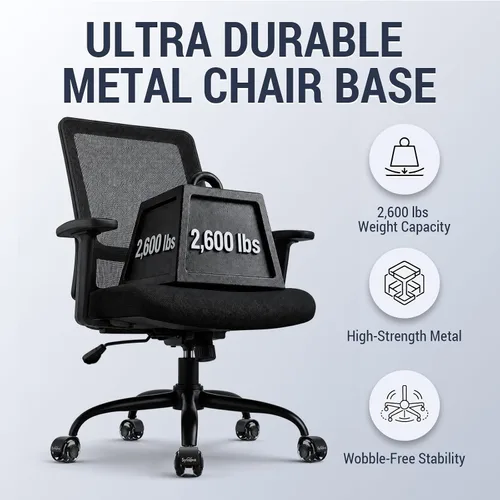 Vista 4 de MASTERY MART Repuesto de base de silla de oficina resistente, 2500 libras, 28 pulgadas (70 cm), piezas de repuesto de base de silla de escritorio