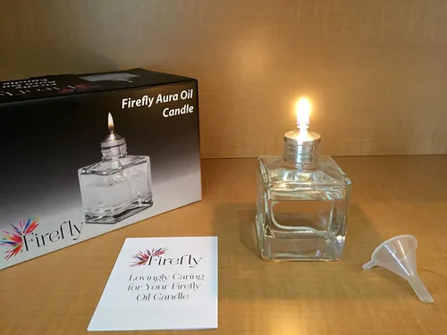 Vista 6 de Firefly Aura Petite - Lámpara cuadrada de aceite de vidrio recargable, vidrio de soda fuerte