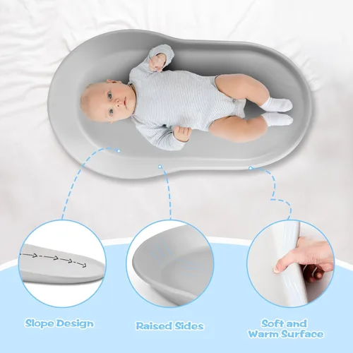 Vista 7 de TOSGN Cambiador de bebé, impermeable y antideslizante, fácil de limpiar, material de espuma suave y cálido, cambiador portátil, ligera inclinación