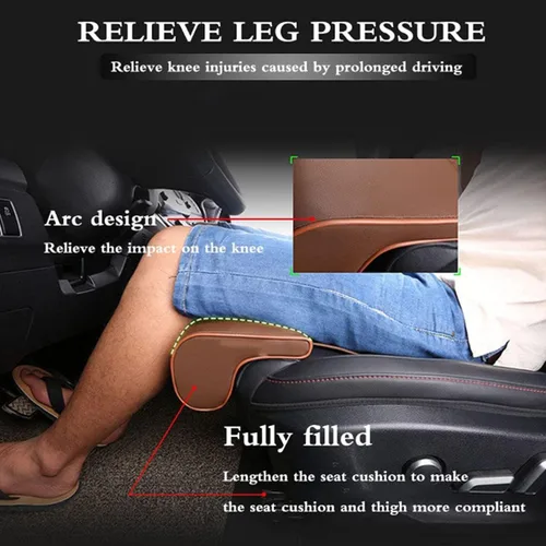 Vista 3 de WZFANJIJ Car Seat Cushion,Car Leg Support Pillow,Long-Distance Driving Artifact, Leg Rest Extended Cushion,for Most Cars (Universal Size) Travel