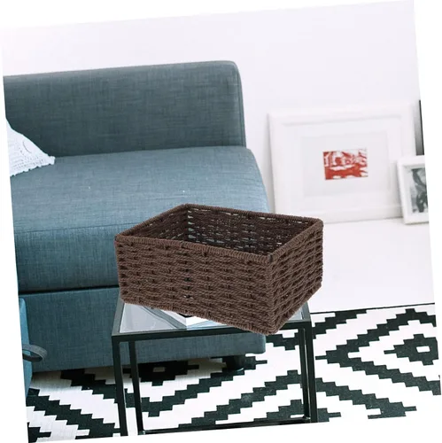 Vista 3 de STOBAZA Cesta de almacenamiento de mesa multifuncional Soporte de almacenamiento tejido decorativo para sala de estar