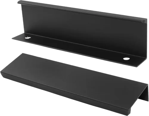 Vista 7 de Paquete de 6 tiradores ocultos modernos de aleación de aluminio dorado cepillado, 3.15 x 1.26 pulgadas, fáciles de instalar, estilo lujoso
