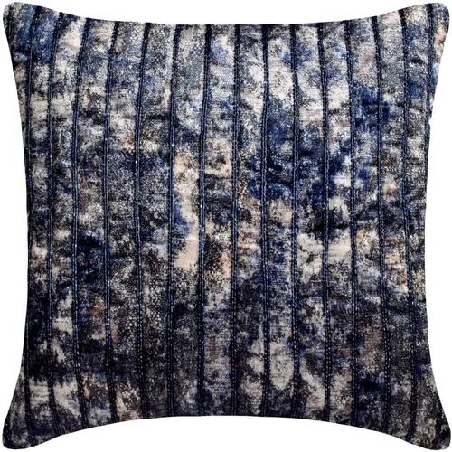 Vista 45 de The HomeCentric Funda de almohada con cremallera, funda de cojín azul de 12 x 12 pulgadas, funda de cojín de algodón bordado para sofá, diseño