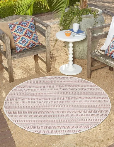 Vista 18 de Unique Loom Outdoor Striped Collection Alfombra de área - Maia (2' 2" x 3' 1" Rectángulo, Beige/Marfil)