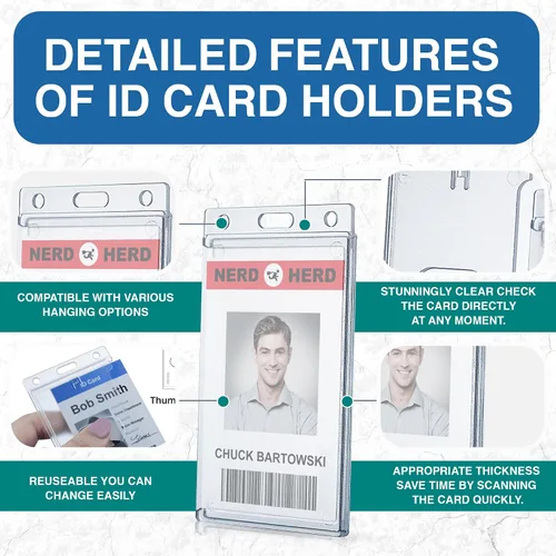 Vista 2 de Soporte transparente esmerilado de carga lateral con muesca para el pulgar, funda rígida de identificación RFID para llave de automóvil, tarjetas