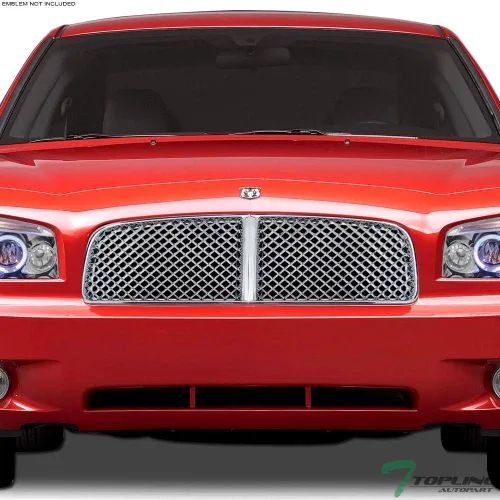 Vista 2 de 7422442359387 Compatible con Dodge Charger 2005, 2006-2010 Parrilla de Rejilla de Malla Cromada para Parachoques Delantero
