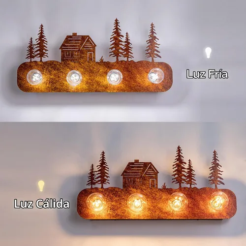 Vista 9 de TOCHIC Lámparas rústicas de baño, 4 luces de casa de campo sobre espejo regulable, apliques vintage occidentales para armarios de espejo, tocador