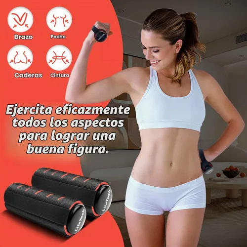 Vista 4 de LifeTech Juego de 2 mancuernas de 2.2 libras para caminar, con acolchado de espuma antideslizante, pesas de mano para correr de agarre suave