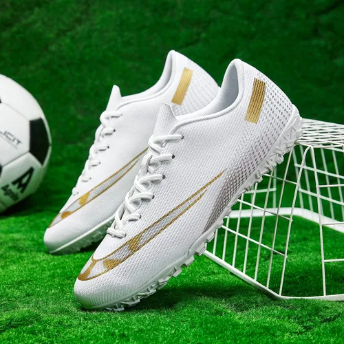 Vista 4 de WINGFAI Zapatos de fútbol para hombre, para interiores y exteriores, cómodos, zapatos de fútbol profesionales, para jóvenes, niños, tenis