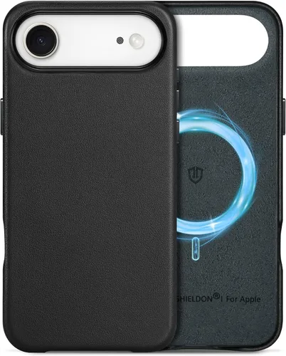 Vista 14 de SHIELDON Funda de piel auténtica para iPhone 17 de 6.3" 2025, color negro