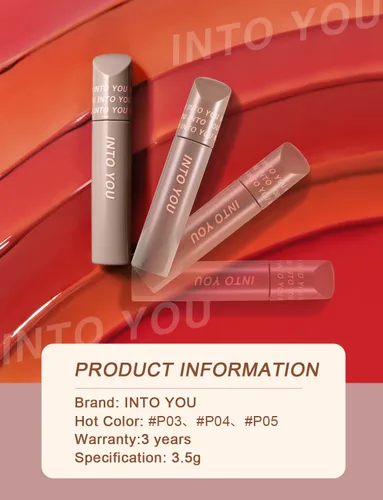 Vista 6 de INTO YOU Brillo de labios, mancha de labios de larga duración, tinte de labios, brillo voluminizador de labios, brillo labial con purpurina, lápiz