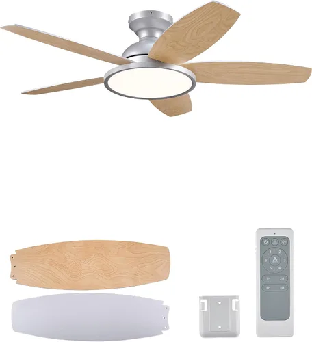 Vista 16 de Ventiladores de techo VONLUCE de 42 pulgadas con luces, color verde