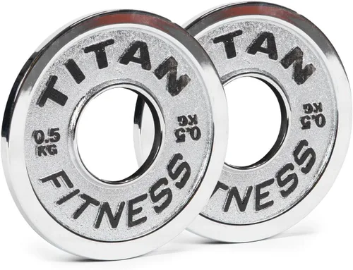 Vista 10 de Titan Fitness Olympic Calibrated Steel Powerlifting Plates, Machine Precision Steel Discs