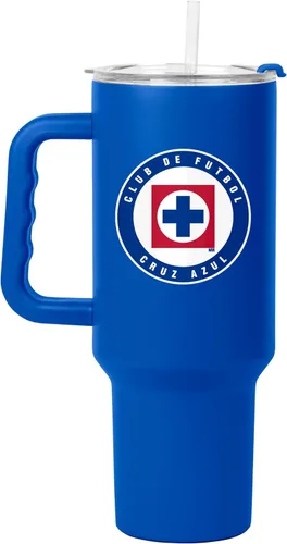 Vista 9 de Logo Brands Liga MX CF Monterrey - Vaso con mango de acero inoxidable de 40 onzas, doble pared, aislado al vacío, acabado con recubrimiento