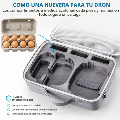 Vista 8 de Lykus Spartan N230 - Funda de transporte para DJI Neo 2 y RC2/RC-N3 Estuche de bolsa