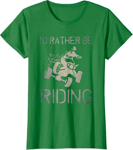 Vista 43 de Camiseta gráfica I'd Rather Be Riding ATV Quad Racing Rider de 4 ruedas, Negro