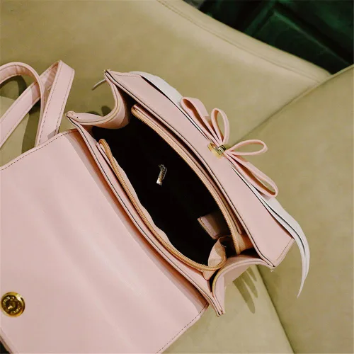 Vista 7 de Smilovely Cardcaptor Sakura Angel Wings Bowknot Cute Lolita Bolso Anime Cosplay Bolso de hombro, Rosado