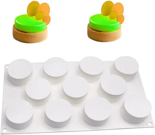 Vista 8 de Molde de silicona con forma de cilindro de 11/8/6 cavidades para hornear, postres, helados, mousse, herramientas de decoración de fondant