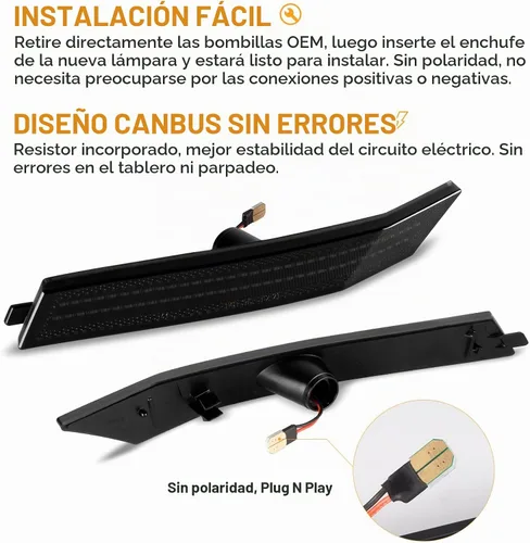 Vista 6 de Gempro Luces LED de Marcador Lateral del Parachoques Delantero para Ford Fusion 2006-2009 Lámparas de Señal de Estacionamiento Lente Ahumado, 2