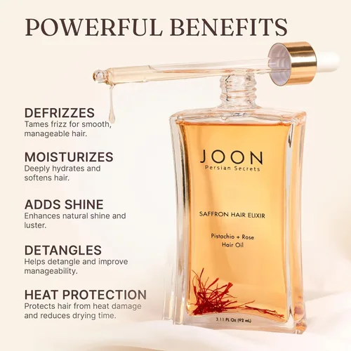 Vista 2 de Joon Elixir Capilar Azafrán Pistacho + Aceite de Rosa para el Cabello, 1.11 Fl.