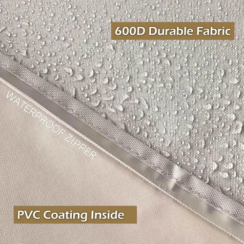 Vista 3 de IC ICLOVER Funda para soporte de TV móvil de 30 a 32 pulgadas, cubierta impermeable para TV al aire libre para soporte rodante, protector de Beige