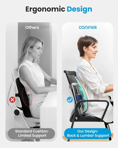 Vista 3 de COMFIER Soporte lumbar térmico y masajeador de cuello