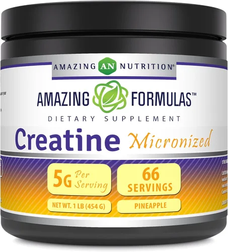 Vista 8 de Amazing Formulas - Suplemento en polvo de monohidrato de creatina micronizada 5000 mg por porción Suplemento ideal antes y después